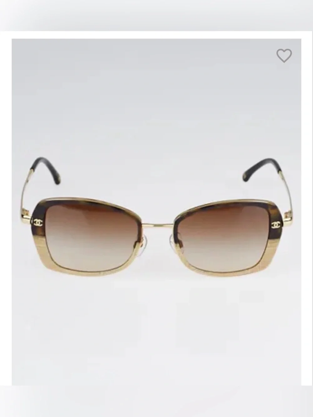 CHANEL Brown Gradient Lenses with Gold Frame Sunglasses